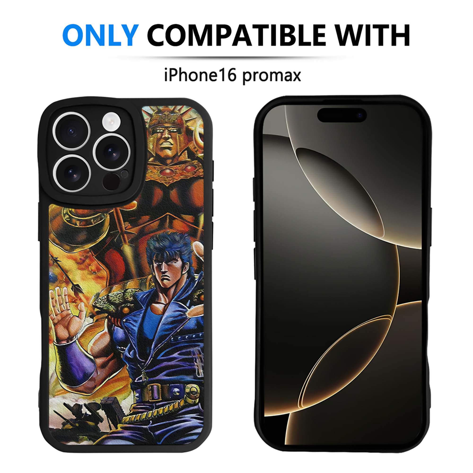 （画像用） 北斗の拳 Fist of the North Star 【iPhone 16シリーズ対応】シリコンスマホケース（レザー調） 材質：シリコン